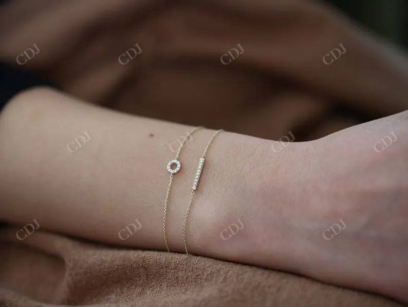 0.09ctw Lab Grown Diamond Bar Bracelet