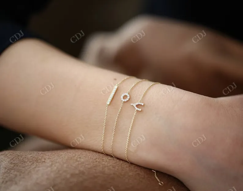 0.09ctw Lab Grown Diamond Bar Bracelet
