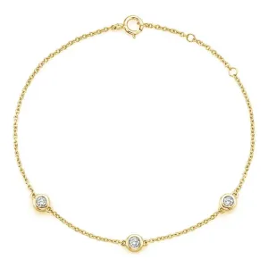 0.17 CT Three Diamond Bezel Set Bracelet