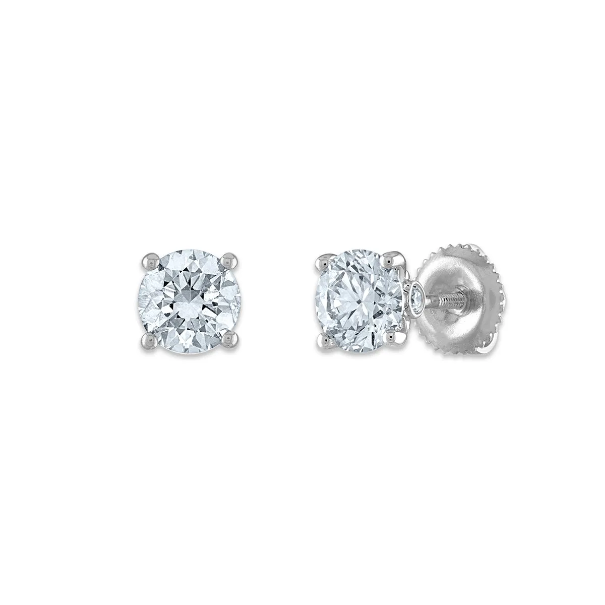 1-1/2 CTW Lab Grown Diamond Stud Solitaire Earrings in 14KT White Gold