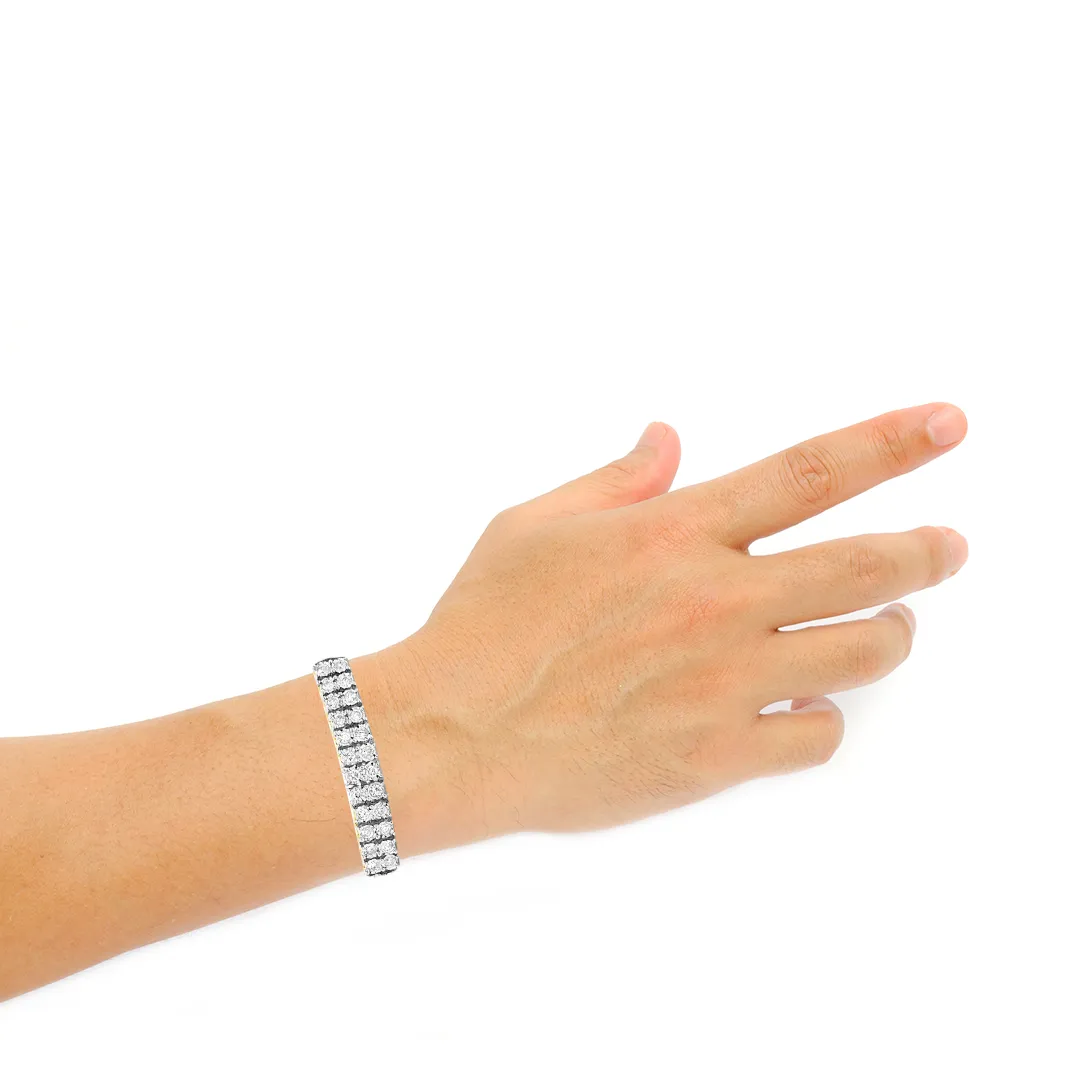 10K Solid Yellow Gold 2.85 CTW  Round Cut Diamond Tennis Bracelet