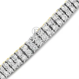 10K Solid Yellow Gold 2.85 CTW  Round Cut Diamond Tennis Bracelet