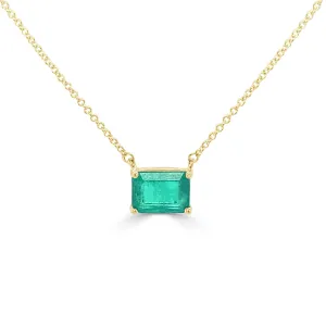 14k Gold & Emerald Necklace - 1.39ct