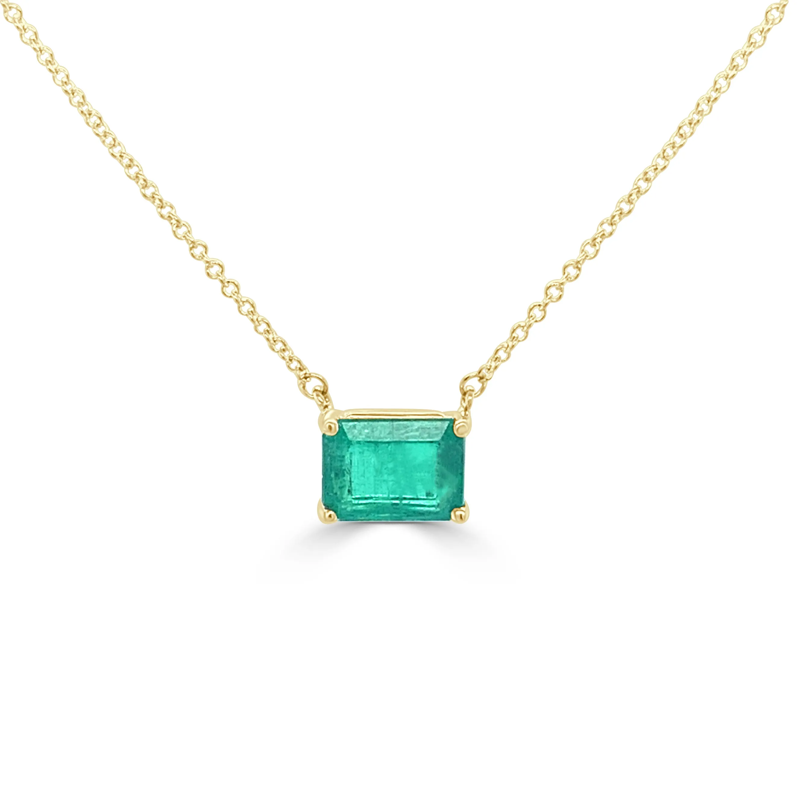 14k Gold & Emerald Necklace - 1.39ct