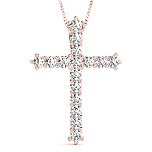 14K Gold Cross Diamond Necklace / Pendant