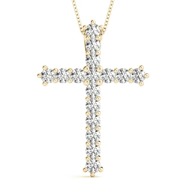 14K Gold Cross Diamond Necklace / Pendant
