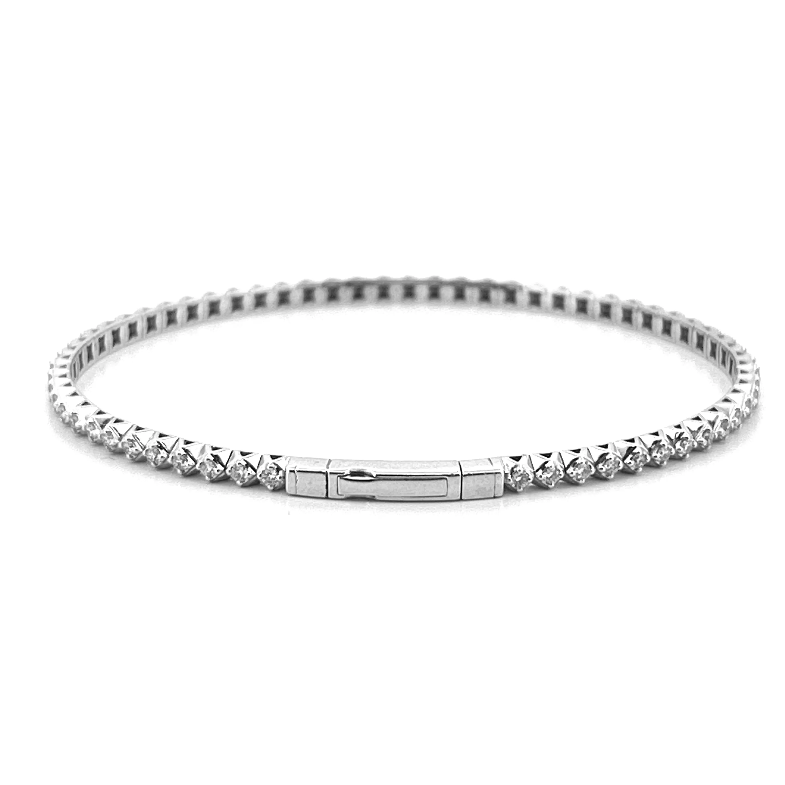 14K Gold Diamond Cut Eternity Diamond Bangle