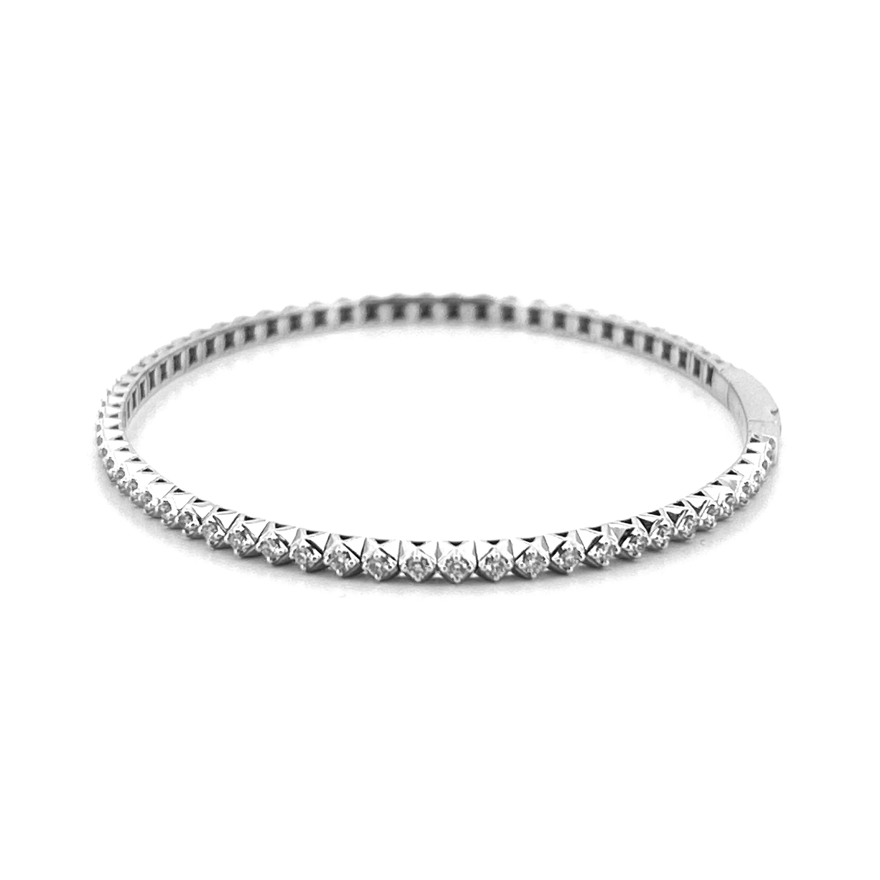 14K Gold Diamond Cut Eternity Diamond Bangle
