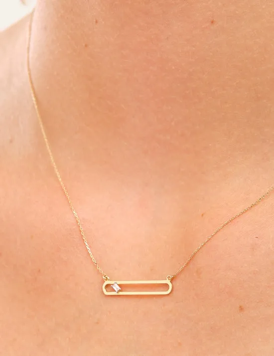 14K Solid Gold Coco Diamond Necklace