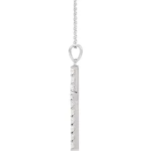 14K White 1/2 CTW Lab-Grown Diamond Cross 18" Necklace