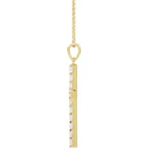 14K Yellow 1/2 CTW Natural Diamond Cross 18" Necklace