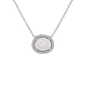 14KT GOLD SINGLE DIAMOND SLICE NECKLACE