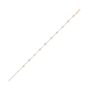 14KT Pink Gold & Diamond Diamonds By The Yard Bracelet & Necklace Bracelet  - 1/2 ctw