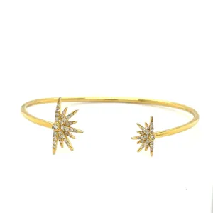 14kt YG Sunburst Cuff Bracelet with Diamonds Regard Jewelry Austin, Texas