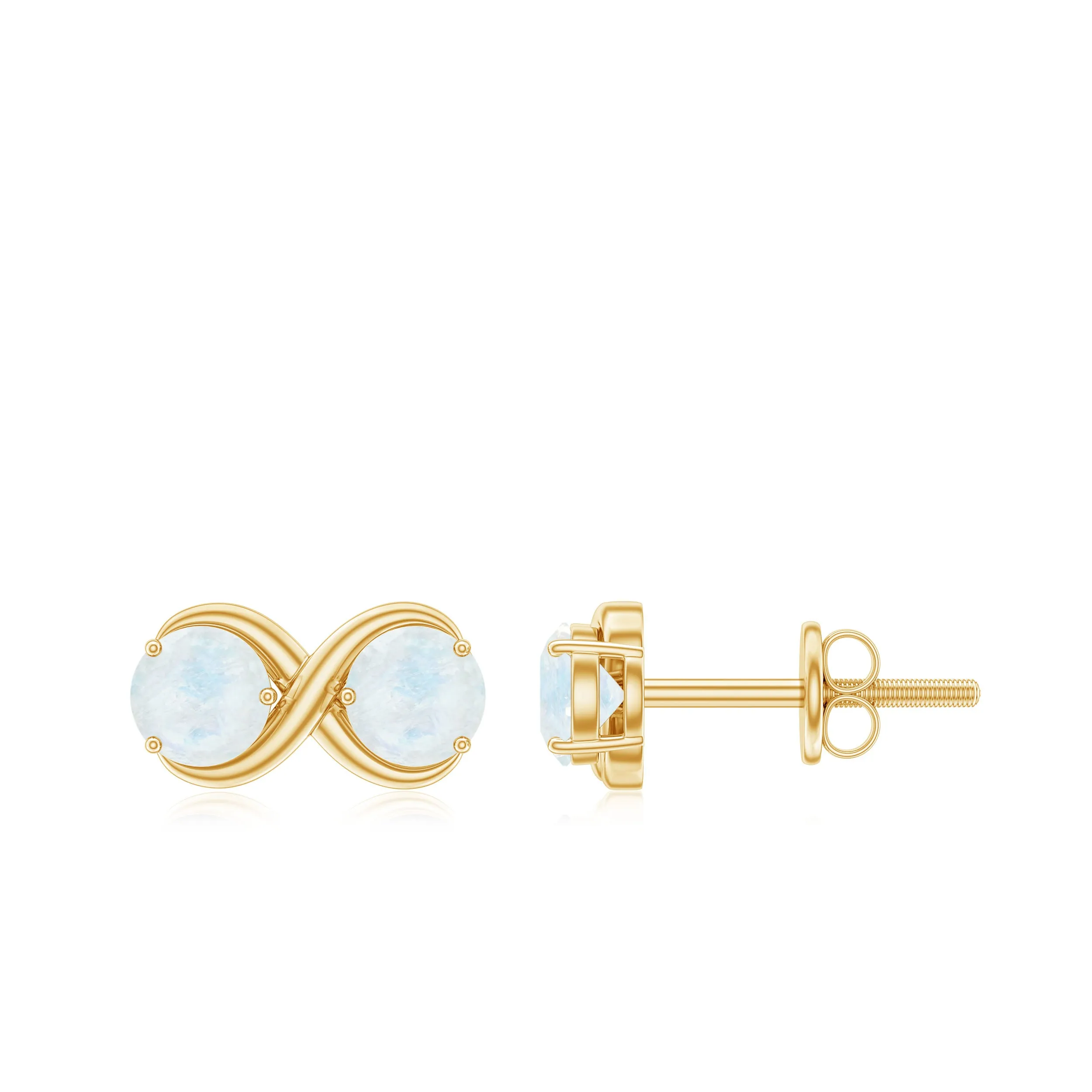 1.50 CT Simple Moonstone Two Stone Infinity Stud Earrings