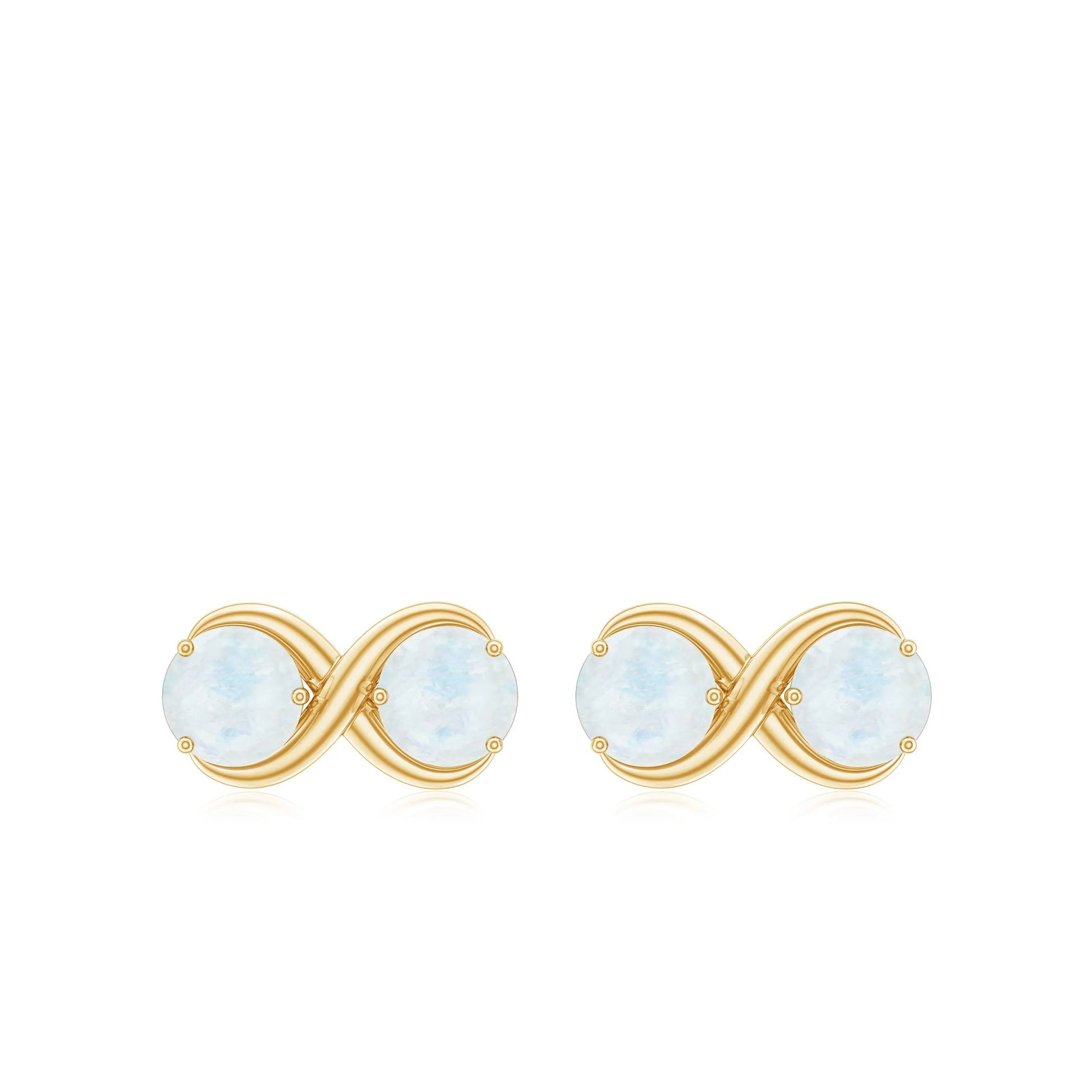 1.50 CT Simple Moonstone Two Stone Infinity Stud Earrings