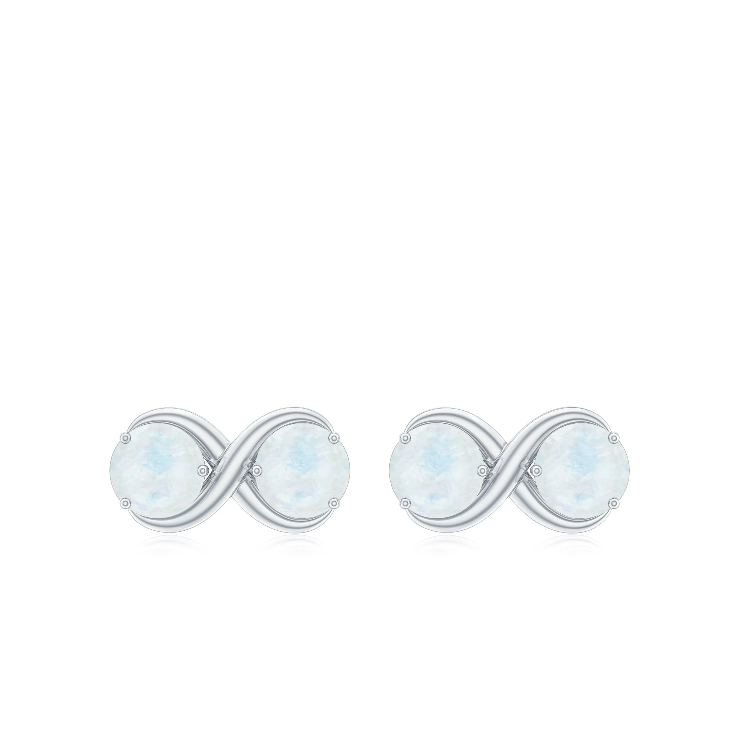 1.50 CT Simple Moonstone Two Stone Infinity Stud Earrings