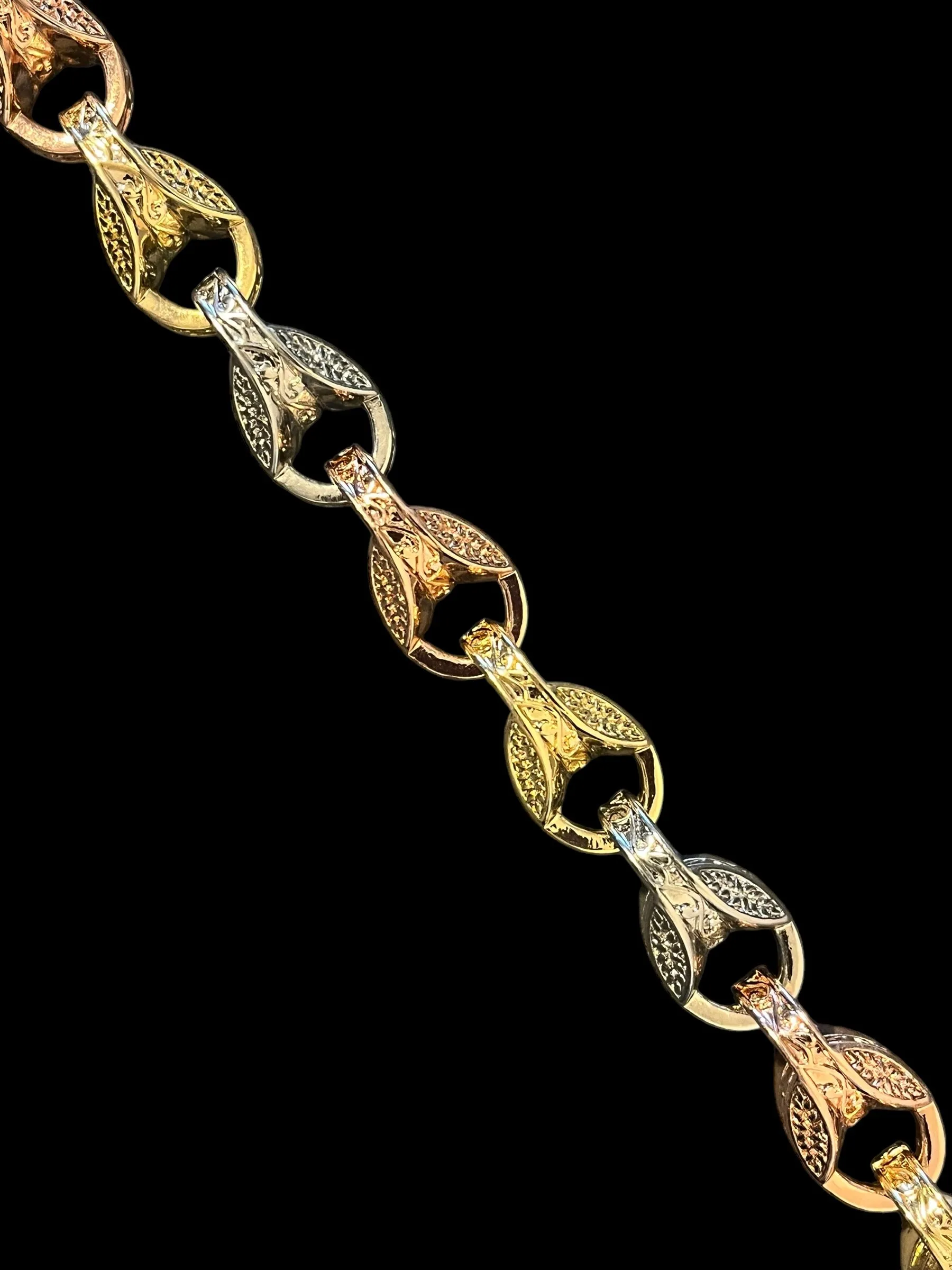 15mm Gold Filled Bonded Tri Colour Tulip Bracelet 9 Inch
