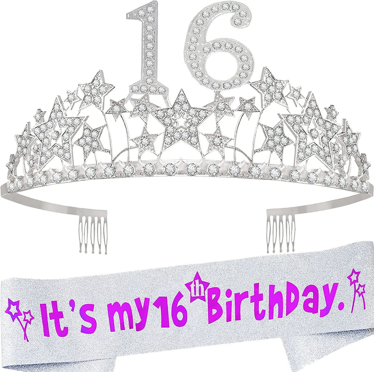 16th Birthday Gifts for Girls, 16th Birthday Tiara and Sash, 16th Birthday Decorations