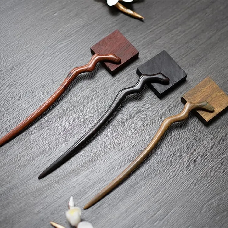 18cm Sandalwood Chinese Hairpin Zan (Shape 11)