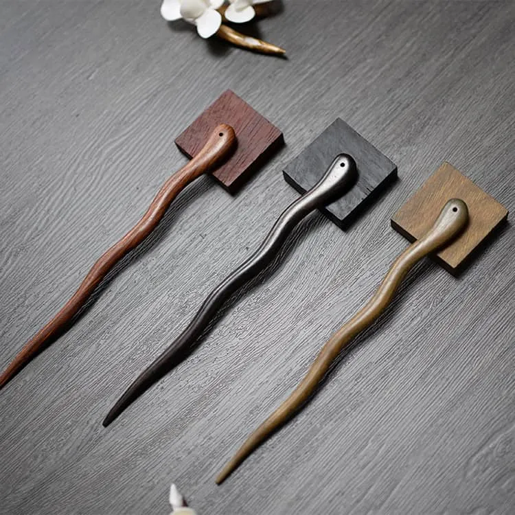 18cm Sandalwood Chinese Hairpin Zan (Shape 12)