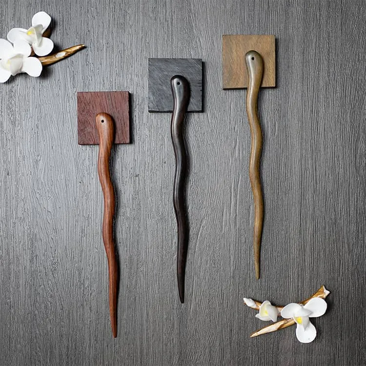 18cm Sandalwood Chinese Hairpin Zan (Shape 12)