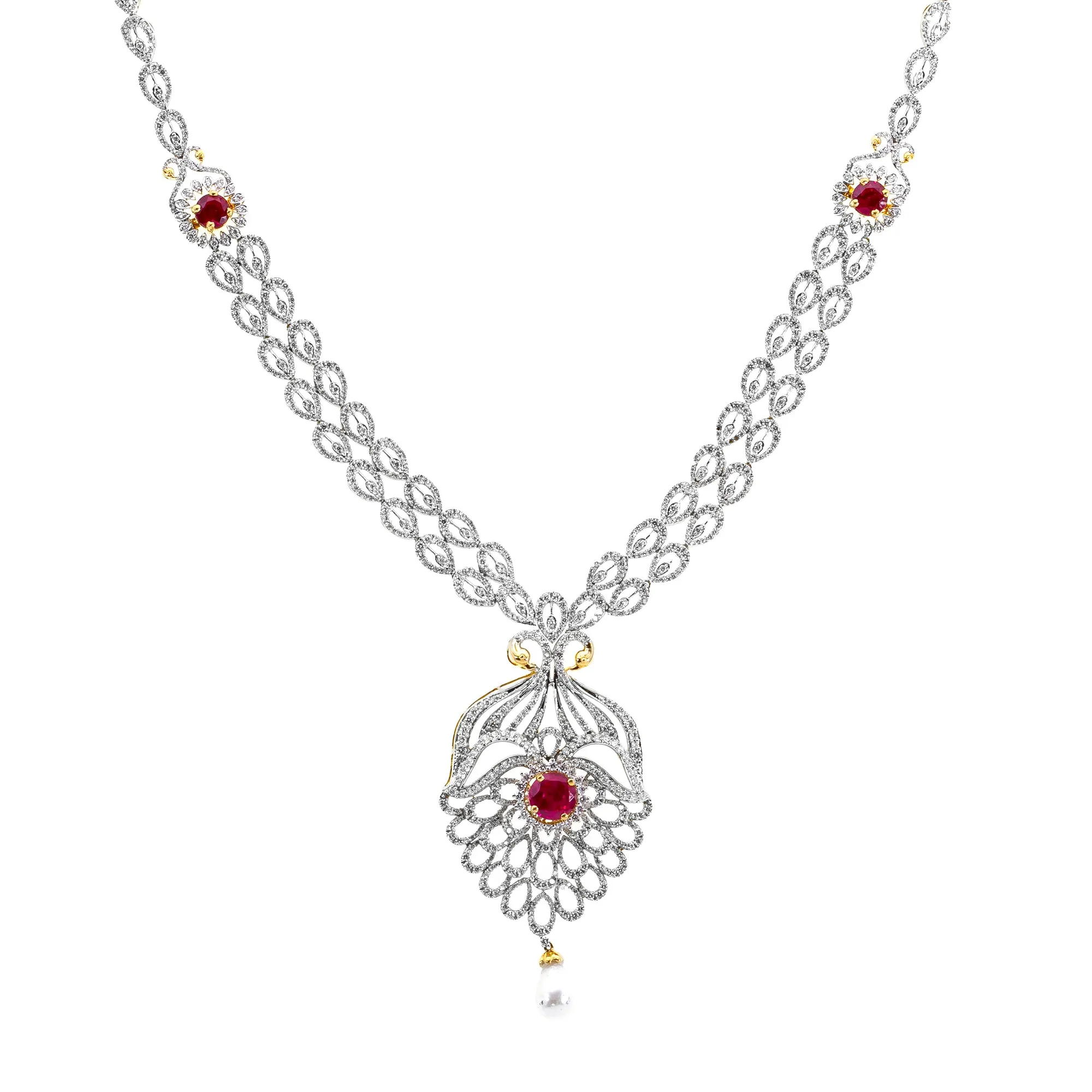 18K Gold Diamond Jewelry Set (81.1gm)