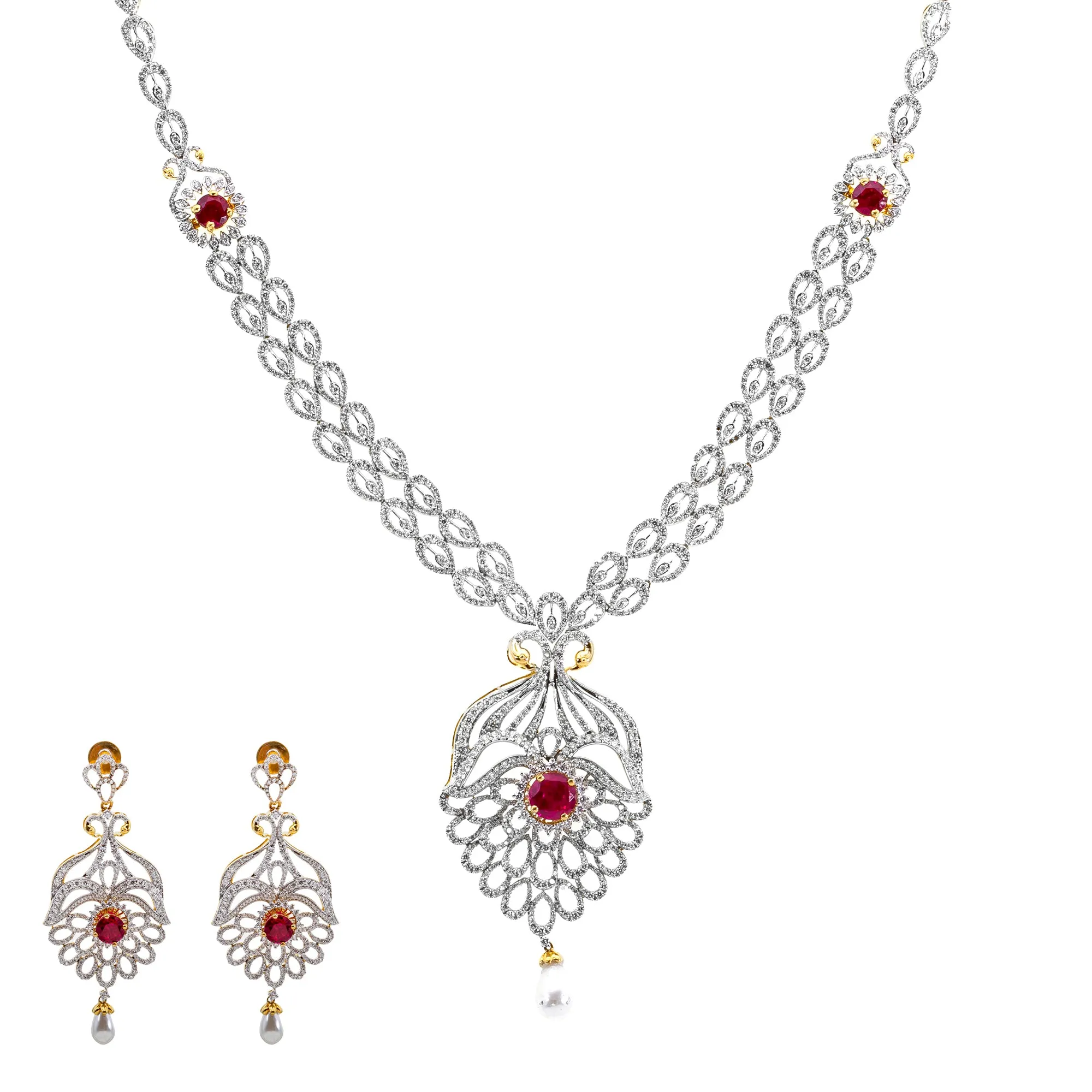 18K Gold Diamond Jewelry Set (81.1gm)