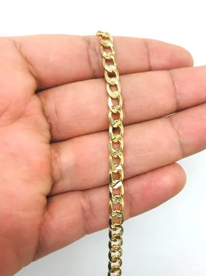 18K Gold Filled  Cuban Link Bracelet 8.5" Mens Bracelet