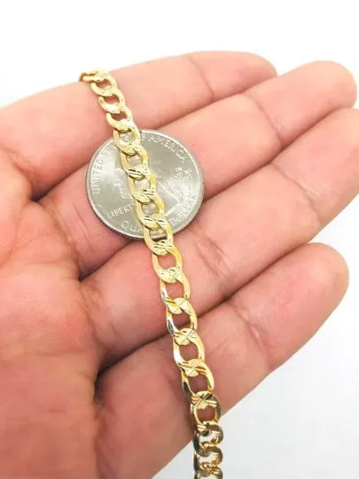 18K Gold Filled  Cuban Link Bracelet 8.5" Mens Bracelet