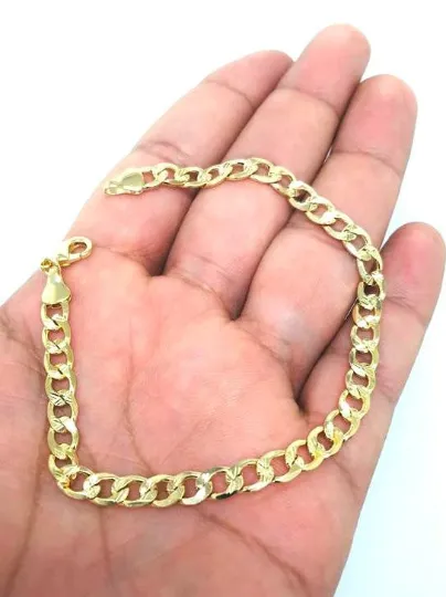 18K Gold Filled  Cuban Link Bracelet 8.5" Mens Bracelet