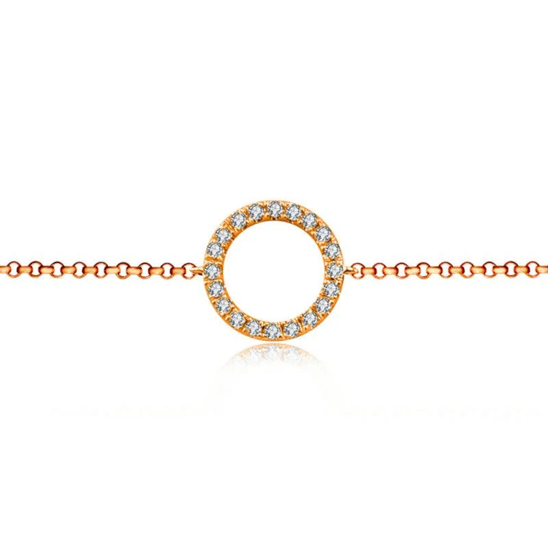 18k Gold Round Shape Diamond Bracelet with Gray Tassel