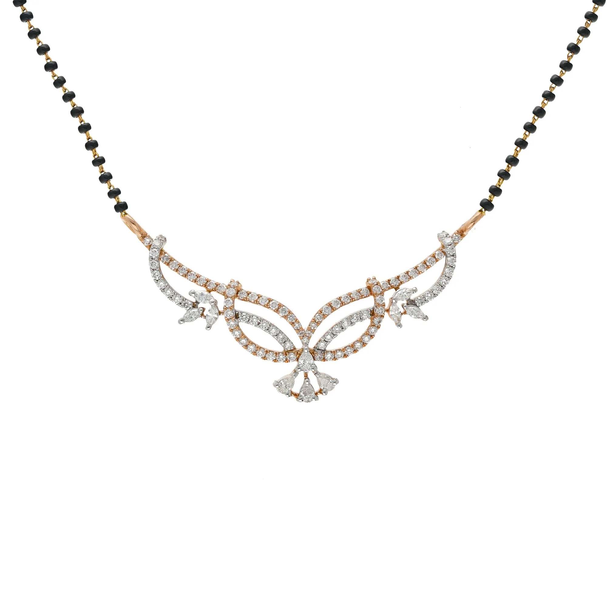 18K Rose Gold 0.84ct Diamond Mangalsutra Necklace