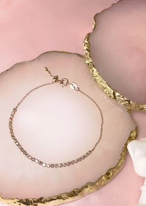 18k Rose Gold Half Tennis Bracelet with Brown Diamond