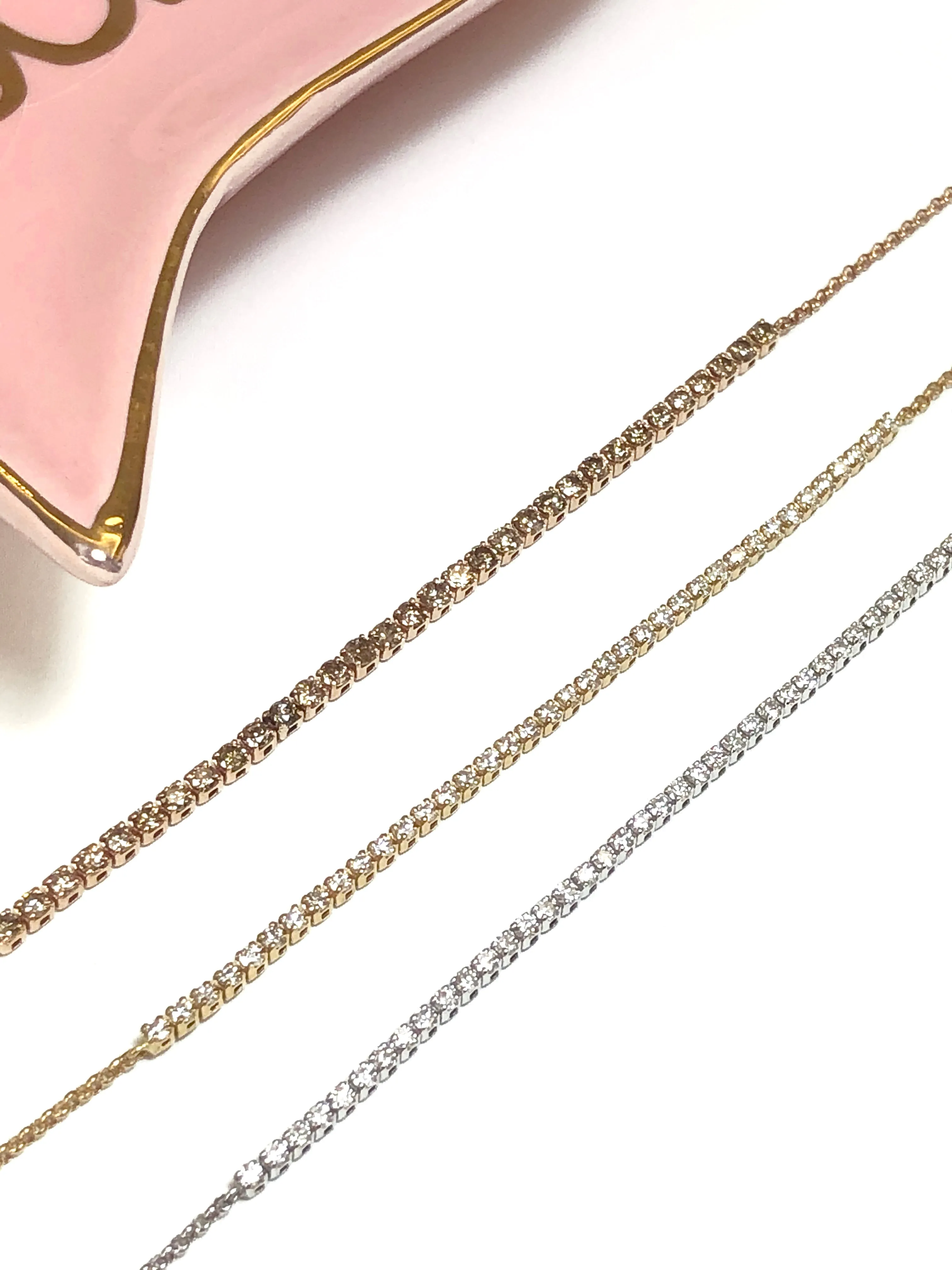 18k Rose Gold Half Tennis Bracelet with Brown Diamond