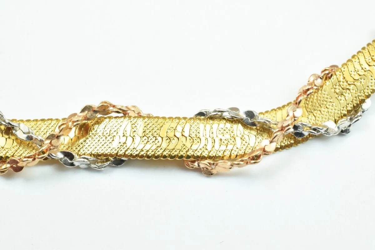 18KGF Gold Filled Chain Rose Gold Rhodium Plated Chain Size 7" Inch Width 7mm Thickness 3mm findings for gold filled jewelry making BG9