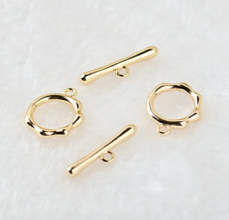 2 Pcs Gold Filled Toggle Clasp Silver Clasp for Bracelet Necklace Jewelry Making Supply - Wholesale Toggle Clasps Bracelet Chain Making