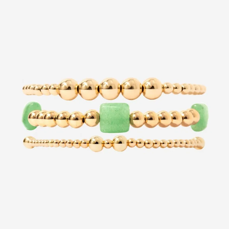 3 5mm Bead Aventurine Bracelet Set