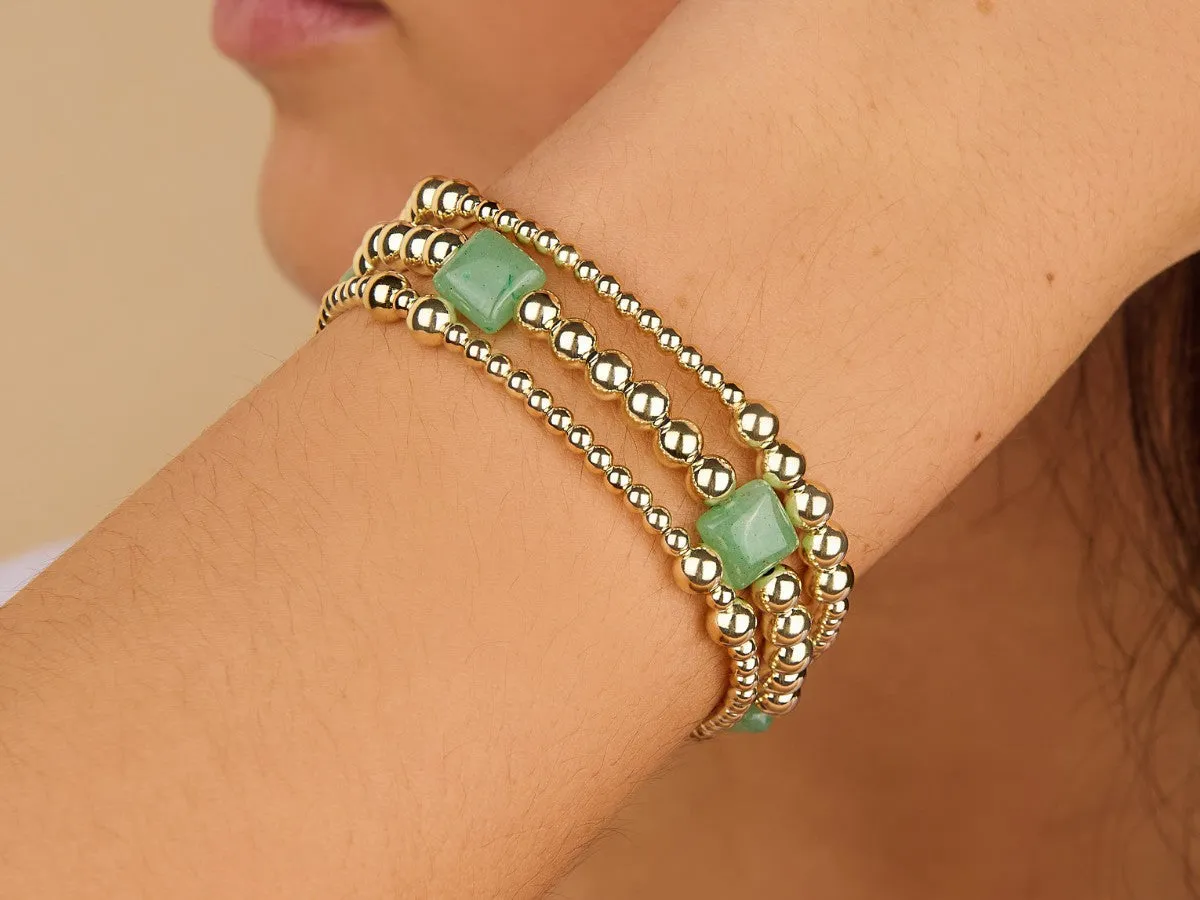 3 5mm Bead Aventurine Bracelet Set