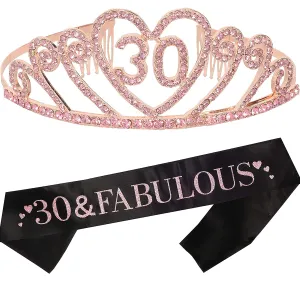 30th Birthday, 30th Birthday Gifts for Women, 30th Birthday Tiara, 30th Birthday Sash