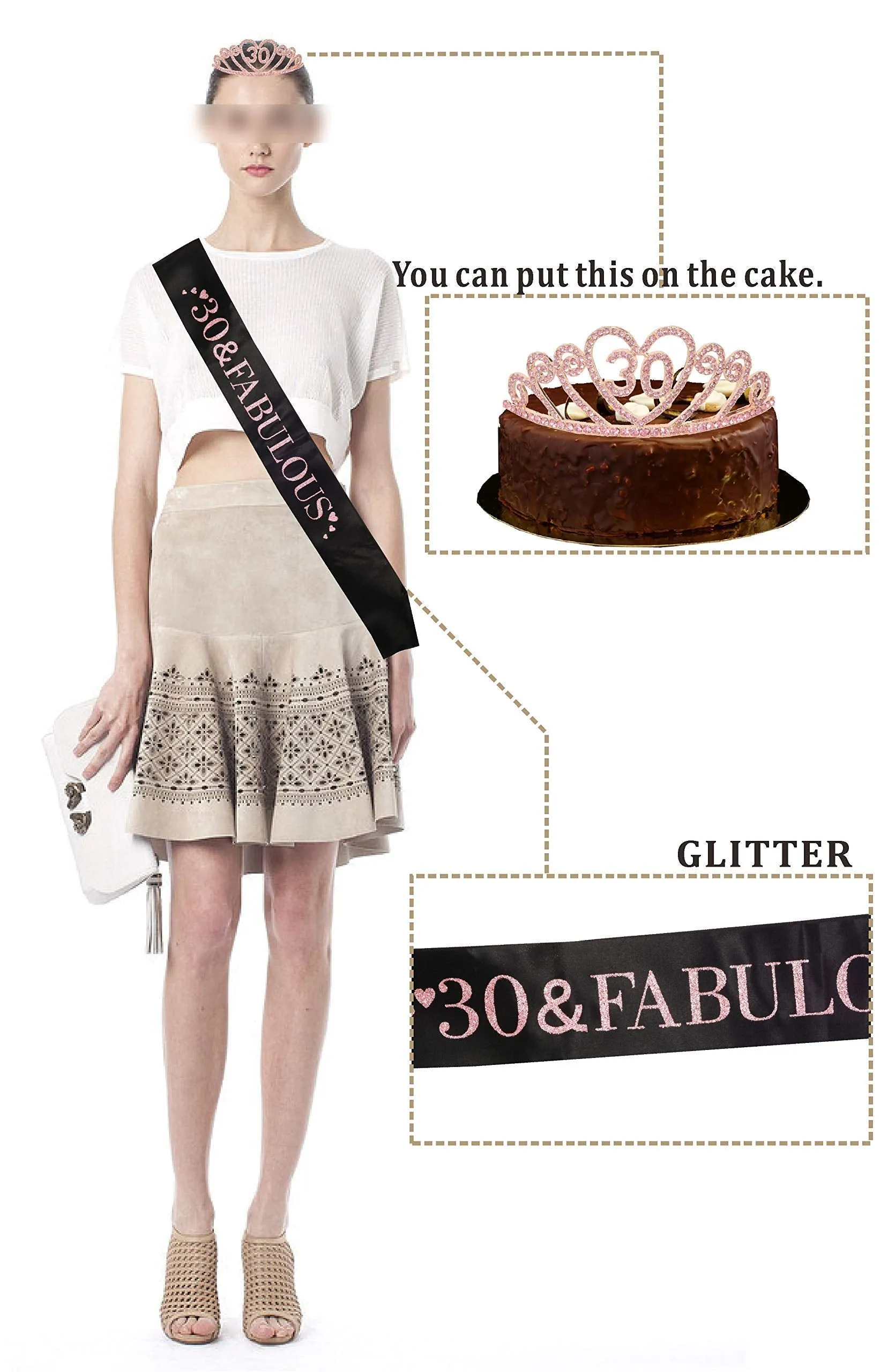 30th Birthday, 30th Birthday Gifts for Women, 30th Birthday Tiara, 30th Birthday Sash