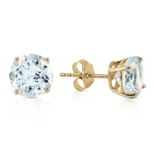 3.1 Carat 14K Solid Yellow Gold Anchors Away Aquamarine Earrings