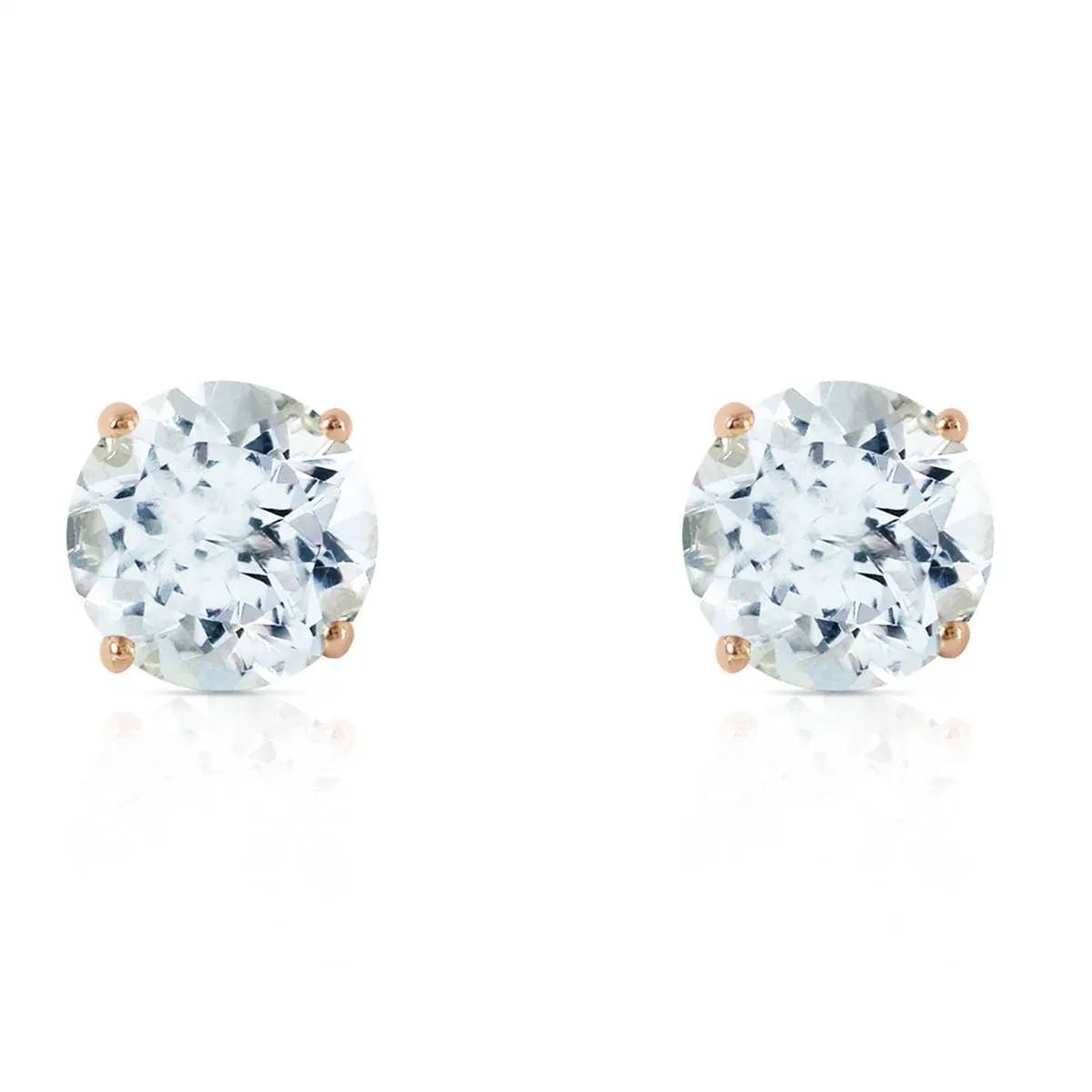 3.1 Carat 14K Solid Yellow Gold Anchors Away Aquamarine Earrings