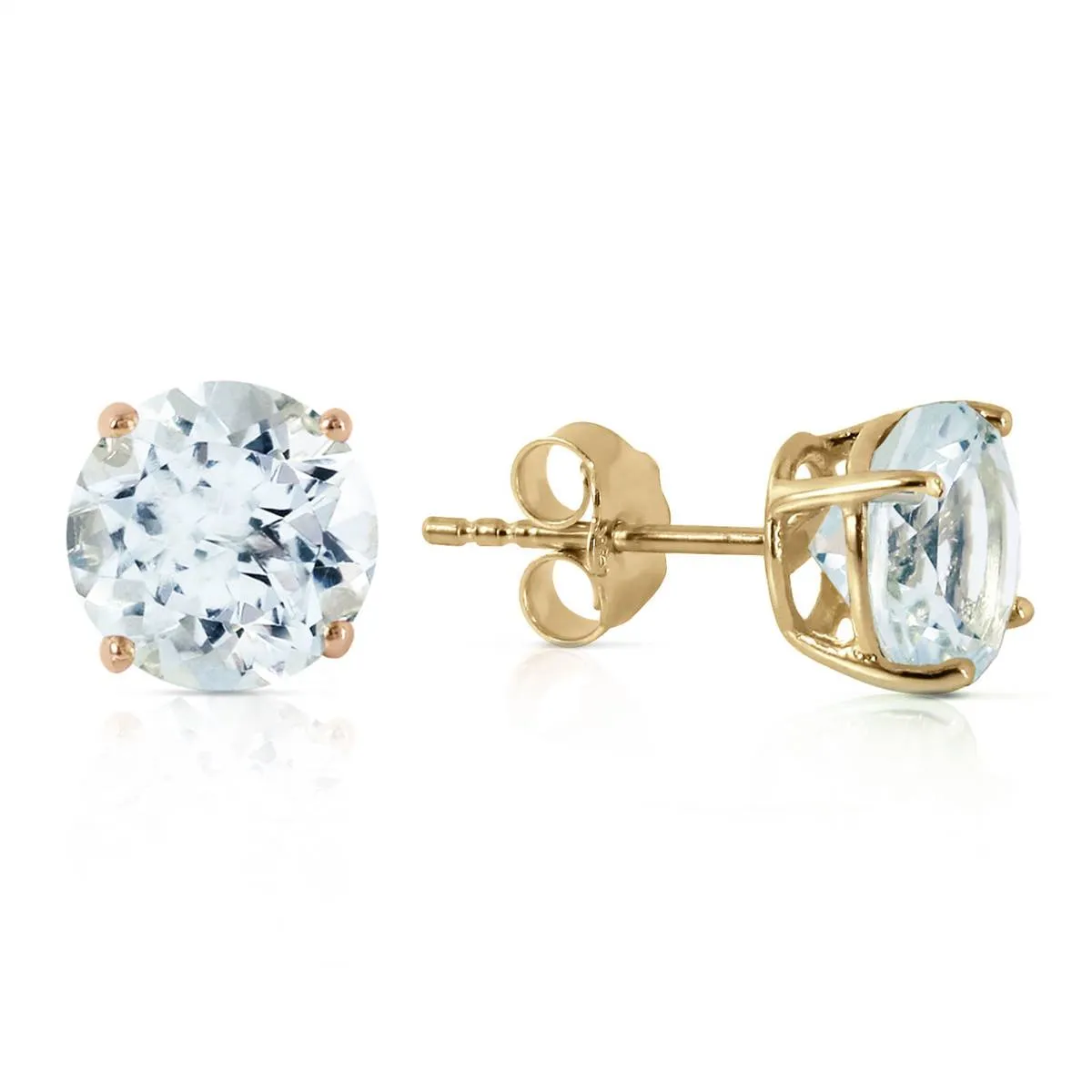 3.1 Carat 14K Solid Yellow Gold Anchors Away Aquamarine Earrings