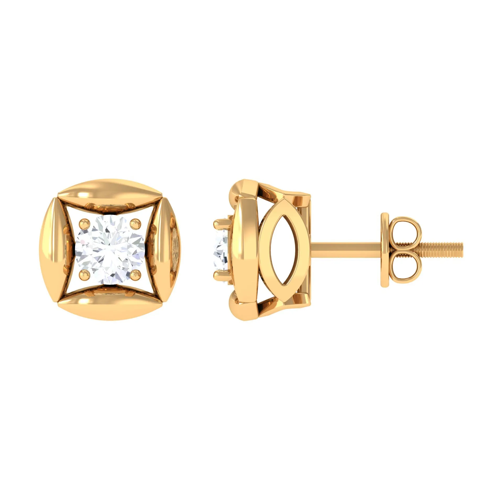 3/4 CT Minimal Stud Earrings for Women with Moissanite