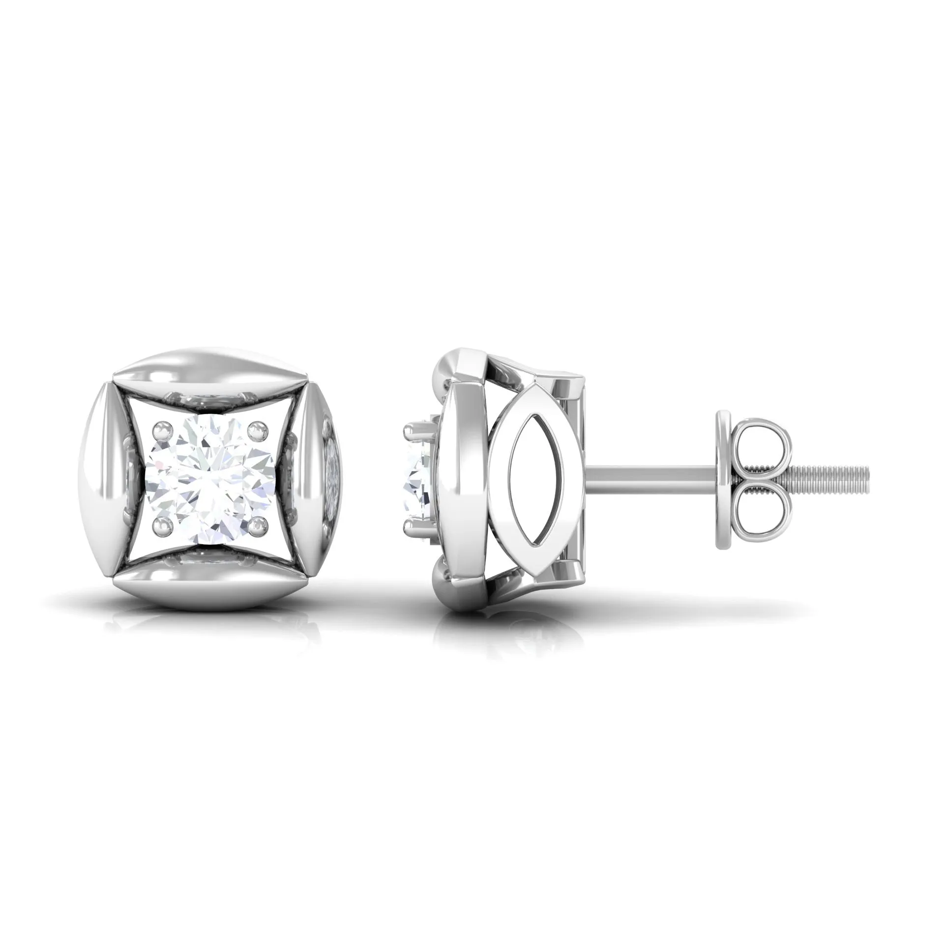 3/4 CT Minimal Stud Earrings for Women with Moissanite