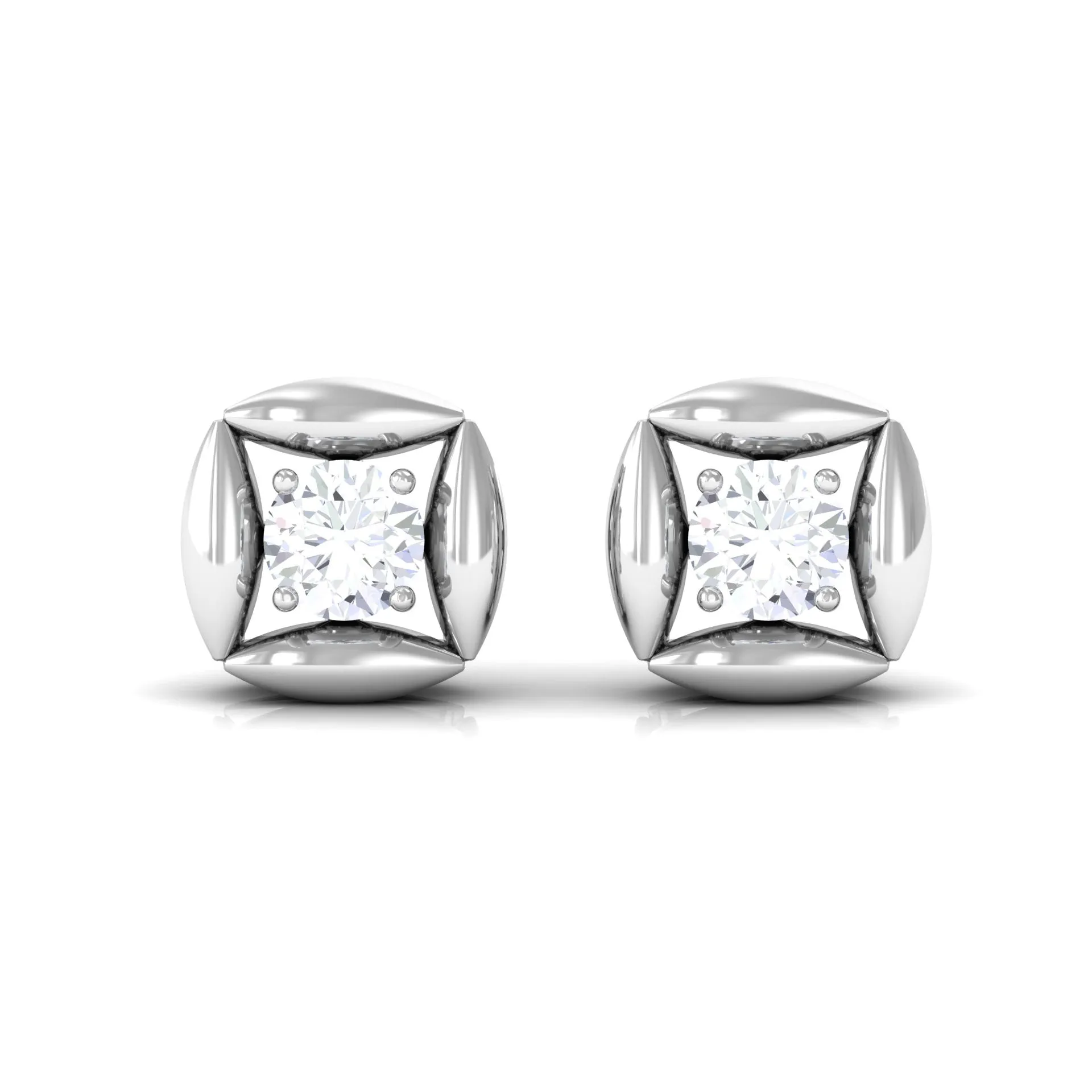 3/4 CT Minimal Stud Earrings for Women with Moissanite