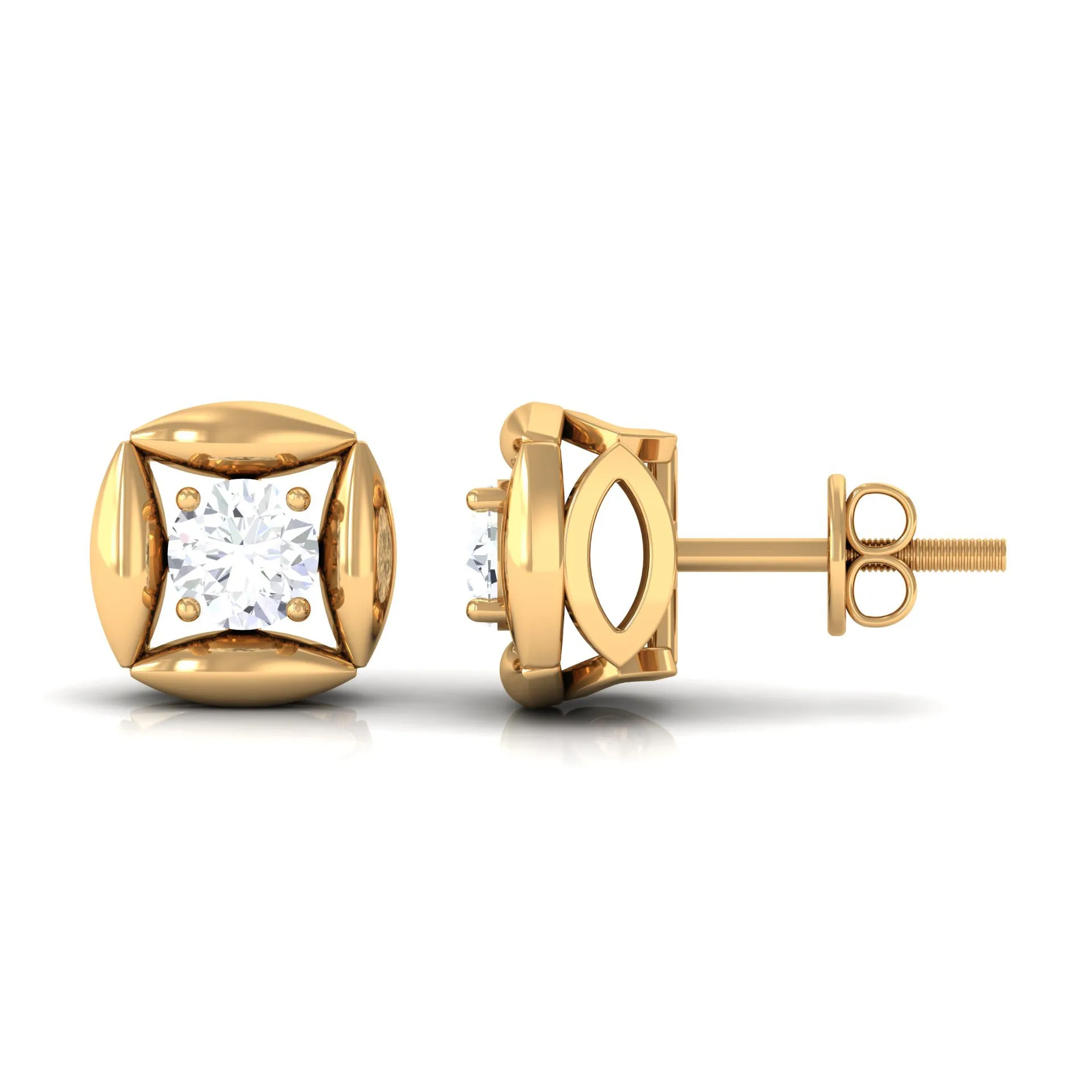 3/4 CT Minimal Stud Earrings for Women with Moissanite