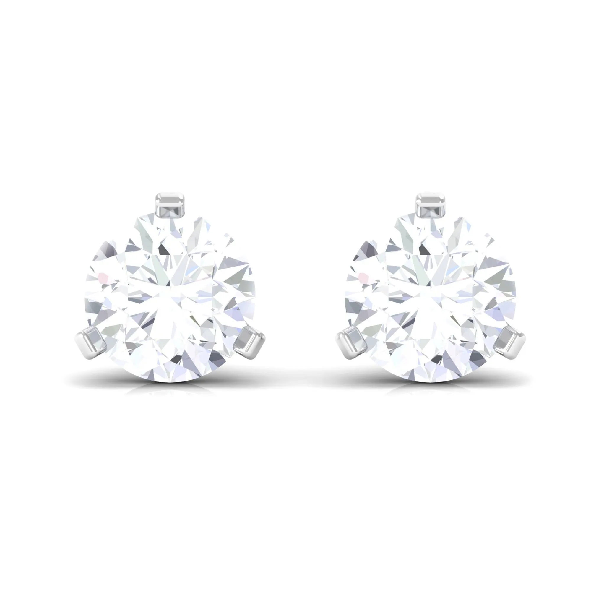 3/4 CT Zircon Solitaire Stud Earrings in Martini Setting
