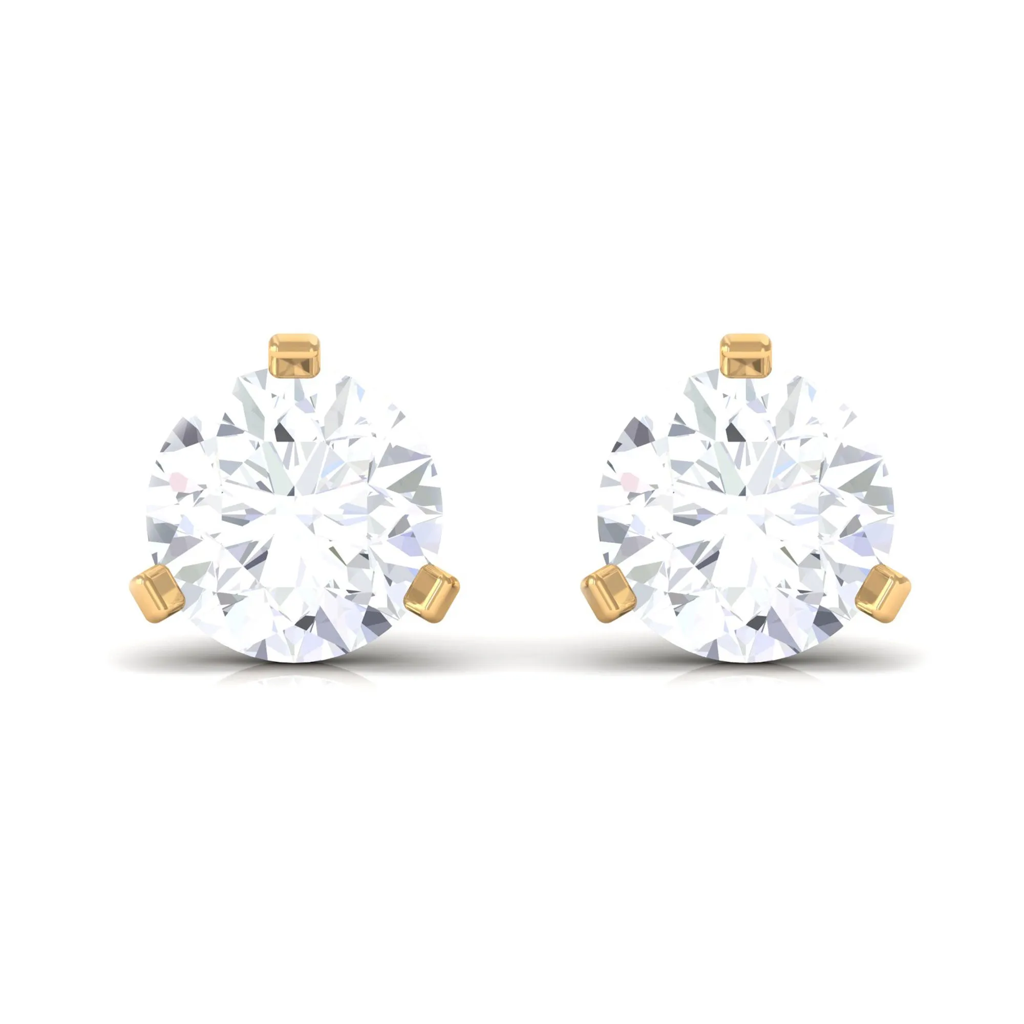 3/4 CT Zircon Solitaire Stud Earrings in Martini Setting